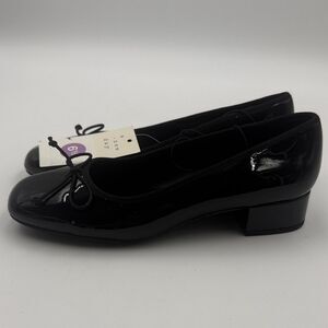 A New Day-  Women's Shiny Black Flats - 6.5